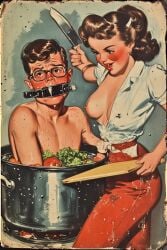 ai_generated boiled_alive brunette brunette_hair brunette_hair_female cannibalism cheater cooking cooking_mama cooking_pot cooking_vore female female_human female_killer female_villian food food_preparation gag gagged gagged_male gagging glasses hard_nipples homewrecker imminent_cannibalism imminent_death imminent_vore implied_cannibalism male male_victim murderer revenge revenge_cannibalism scared scared_expression scared_male secretly_loves_it shouldn't_have_cheated snuff soft_vore turned_on victim victim_male vintage what_the_fuck what_the_fuck_am_i_looking_at what_the_fuck_is_this worried worried_expression worried_face worried_look worried_male wtf