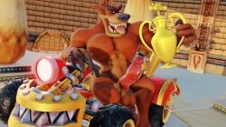 1boy 2024 3d 3d_(artwork) abs activision anthro award balls bara biceps brown_eyes claws crash_(series) crash_nitro_kart crash_team_racing_nitro-fueled dasyuromorph deltoids digital_media_(artwork) eyebrows fur genitals glans gold_(metal) hi_res holding_award holding_object holding_trophy humanoid_genitalia humanoid_penis kart looking_at_viewer male male_only mammal marsupial mikumikudance_(artwork) muscular muscular_anthro muscular_male nipples nude open_mouth open_smile orange_body orange_fur pecs penis recently_extinct_species sharp_teeth sitting smile solo stadium tan_body tan_fur teeth thick_eyebrows thylacine tiny_tiger tire tongue tongue_out trophy tysondragon vehicle yaoi yellow_sclera