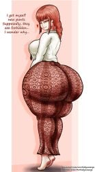 ass ass_bigger_than_head big_ass big_booty big_butt booty forbidden_pants hyper_ass looking_back makima_(chainsaw_man) massive_ass massive_booty massive_butt morbidlyavearge thicc thicc_ass thick thick_ass