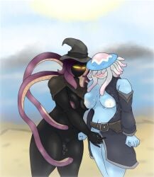 accelerator_(tds) beach electroshocker inminent_sex jellyfish jellyfish_electroshocker octopus octopus_accelerator octopus_girl roblox roblox_game tower_defense_simulator yuri
