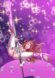 anus brown_hair high_heels micro_bikini money money_under_clothes platform_heels pussy spread_legs stripper stripper_pole tammy_(tekuho) tekuho thighhighs thong thong_aside