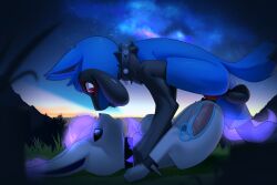 animal_genitalia animal_penis anthro bodily_fluids canine_genitalia canine_penis cum cum_in_vagina cum_inside eeveelution ejaculation evalyn_(kitosnightfall) female feral generation_4_pokemon genital_fluids genitals hi_res kitos_(kitosnightfall) male male/female mammal nintendo penis pokemon pokemon_(species) pussy riolu steel_cat