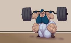 1futa 2025 absurd_res balls barbell ber00 big_balls blonde_hair breasts bulge clothed clothed_futa futa_only futanari hat high_resolution highres huge_balls huge_breasts hyper intersex muscular muscular_futa oc original_character png short_hair solo solo_futa squatting tank_top weightlifting