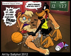 2012 angry anthro arms_behind_back arms_tied avian balls bird bound breasts crying cum cum_everywhere cum_in_pussy cum_inside daffy_duck defeated dialog duck english_text erect_nipples erection female forced impregnation_risk interspecies lagomorph lola_bunny looney_tunes male messy nipples nude orgasm penetration penis pussy rabbit rape sallyhot sex sitting soft_feathers space_jam spread_legs spreading straight tear text two_tone_fur unwanted_creampie unwanted_cumshot vaginal_penetration warner_brothers