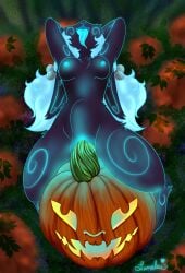 absurd_res anthro areola ass bioluminescence blue_areola blue_body blue_internals blue_nipples breasts buckteeth bulge deity detailed_background digital_drawing_(artwork) digital_media_(artwork) elemental_creature female female_on_top female_penetrated floppy_ears flora_fauna food fruit fur genitals glowing glowing_eyes glowing_internals gourd hair halloween hi_res holidays jack-o'-lantern lagomorph leaning leaning_backward leporid living_pumpkin looking_at_viewer lumine_(species) lunalai lunalaimoonglow male male/female male_on_bottom male_penetrating male_penetrating_female mammal moon moon_goddess mythological_creature mythology nature nipples nude on_bottom on_top open_mouth penetration penile penile_penetration penis penis_in_vagina plant pumpkin pumpkin_patch pumpkin_stem purple_eyes rabbit rodent scut_tail sex short_tail signature size_difference smile stomach_bulge swirls tail teeth tentacle tentacle_in_vagina tentacle_penetration tentacle_sex tongue tongue_out twintails unnatural_colors unnatural_markings vaginal_penetration vaginal_penetration vine_penetration vines vtuber vulva white_hair