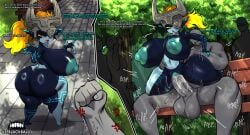 1boy 1girls absurd_res ass big_ass big_breasts bratty_correction breasts dialogue english_text female huge_ass huge_breasts imp imp_midna instant_loss_2koma male midna outdoor_sex outdoors public public_nudity public_sex secretly_loves_it shortstack the_legend_of_zelda the_legend_of_zelda:_twilight_princess twilight_princess zeblackballd_(artist)
