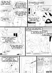 absurd_res alligator alligatorid anthro areola ass avian beak bird blush bottomwear breasts canid canine car casual_nudity clothed clothing comic crocodilian dialogue digital_media_(artwork) domestic_cat duo eating ella_(ionai) embarrassed english_text feathers feet felid feline felis female fingers food footwear footwear_only fox fur genitals greyscale hair hi_res ionai male mammal monochrome mostly_nude nipples nude nudist open_mouth outdoor_nudity outside pants public public_nudity pussy reptile scalie shirt shoes shoes_only smile speech_bubble standing tail teeth text toes topwear vehicle vulva