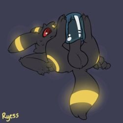 1:1 2025 3_toes 4_fingers animated anthro anus artist_name ass balls black_balls black_body black_claws black_fur bodily_fluids claws eeveelution erection feet fingers foot_fetish foot_play footjob foreskin fur furry generation_2_pokemon genitals glowing glowing_markings grey_background holding_object holding_object_with_feet holding_sex_toy legs_up lying male markings masturbation multicolored_body multicolored_fur nintendo nude nude_anthro nude_male on_back paws penetrable_sex_toy penis pokemon pokemon_(species) red_eyes red_sclera ryess sex sex_toy simple_background solo solo_male sweat tail tail_motion tailwag text toes two_tone_body two_tone_fur umbreon uncircumcised yellow_body yellow_fur yellow_markings yellow_text