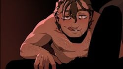 1boy alternate_version_at_source alternate_version_available ambiguous_gender boyfriend_to_death bush bushy_pubes cg drool drool_string drooling drooling_tongue gatobob_(gurobob) hairy hairy_male imminent_oral imminent_sex licking_lips official_art pov pov_crotch strade visual_novel you_kill_me_every_time
