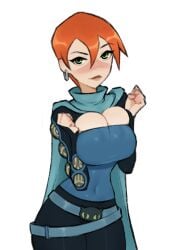 1girl 1girls 1milf aged_up ben_10 ben_10_(classic) blush boob_window cartoon_network cartoon_network_studios cleavage cleavage_cutout clothed clothing earrings female female_focus female_only future_gwen future_gwen_(ben_10,000) ginger ginger_female ginger_hair green_eyes gurumo gwen_tennyson gwendolyn_tennyson human lips milf orange_hair solo solo_female solo_focus tag_panic tagme warner warner_bros warner_bros._animation warner_bros._pictures warner_bros._pictures_animation warner_brothers