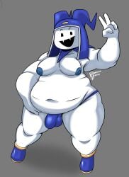 belly belly_button bulge completedlemon jack_frost_(megami_tensei) male moobs nipples overweight shin_megami_tensei tagme underwear