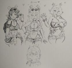 1boy 3girls afraid ass beach big_ass big_breasts breasts carol_holiday deltarune deltarune_chapter_4 dess_holiday excited female kris_(deltarune) male noelle_holiday pikapika212 tagme uncomfortable undertale_(series)