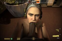 1boy 1girls 3d 3d_(artwork) agent_ava ass big_ass big_penis blowjob blowjob_face blowjob_pov counter-strike:_global_offensive counter-strike_(series) counter-strike_2 dark-skinned_male fellatio female gameplay headphones interracial looking_at_viewer male male_pov mrbagheadman oral oral_sex penis pov sfm source_filmmaker tagme vacuum_fellatio valve