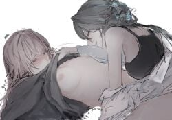 2girl 2girls before_sex blush breasts breasts_out female femdom herta_(honkai:_star_rail) honkai:_star_rail honkai_(series) mihoyo pulling_up_shirt ruan_mei_(honkai:_star_rail) small_breasts the_herta_(honkai:_star_rail) yuri