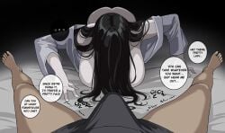 1boy 1girls big_breasts black_hair boner ghost ghost_girl hellap imminent_oral imminent_sex pov yamamura_sadako