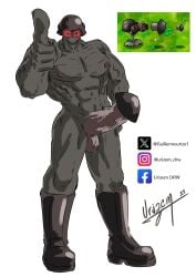 1boy anime anime_style animestyle boots doom-shroom_(pvz) helmet male male_focus male_only military muscular muscular_male nude nude_male peashooter_(pvz) plants_vs._zombies plants_vs_zombies plants_vs_zombies:_heroes plants_vs_zombies_2:_it's_about_time urizem