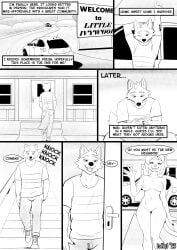 absurd_res anthro areola bottomwear breasts canid canine car cellphone clothed clothing comic dialogue digital_media_(artwork) domestic_cat duo electronics ella_(ionai) english_text felid feline felis female footwear fox fur genitals gesture greyscale hair hi_res holding_cellphone holding_object holding_phone holding_smartphone ionai looking_at_object looking_at_phone looking_at_viewer male mammal monochrome navel nipples nude one_eye_closed open_mouth outdoor_nudity outside pants phone public public_nudity shirt shoes sitting smartphone smile speech_bubble stretching tail text topwear vehicle vulva waving