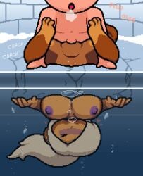 admiral_brickell anthro asphyxiation bloons_td_6 bloons_tower_defense btd6 bubble bubbles cracked_ground drowning ice legs_up monkey monkey_girl peril ponytail purple_blush purple_nipples tail tomato tomato_(okami_tomato) trapped underwater underwater_peril vaginal_penetration water zxtomatofan