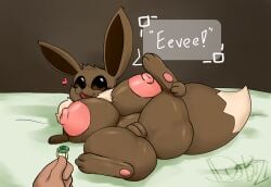 1boy 1girls ass big_areola big_ass big_belly big_breasts big_butt big_nipples big_thighs breasts duskizi eevee female female_focus feral huge_ass huge_belly huge_breasts huge_butt huge_nipples huge_thighs male nude nude_female pokemon pokemon_(species) ring wide_hips