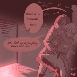 1peachykoii 2girls annie_leonhardt attack_on_titan blush blush_lines calling_out_name dirty_talk female female_soldier fingering fingering_partner fingering_pussy flirting hidden hidden_sex military_uniform paradis_military_uniform peachykoii pussy secret secret_sex shingeki_no_kyojin soldier soldiers stealth stealth_sex tagme ymir_(shingeki_no_kyojin) yuri