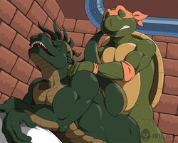 anal anti_dev biceps crossover dinosaur dinosaurs_(series) gay male male_only michelangelo_(tmnt) muscles no_humans robbie_sinclair scalie sex teenage_mutant_ninja_turtles turtle yaoi