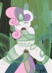 closed_eyes crotchboobs equine friendship_is_magic grinch_(artist) hair hooves horn horse multicolored_hair my_little_pony penetration pony rape sex sweetie_belle_(mlp) tentacle two_tone_hair unicorn vaginal_penetration