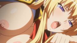 16:9 alicia_arcturus animated approximated_aspect_ratio blonde_hair bouncing_breasts breasts kuroinu_~kedakaki_seijo_wa_hakudaku_ni_somaru~ moaning nipples open_mouth rape saliva screencap sex