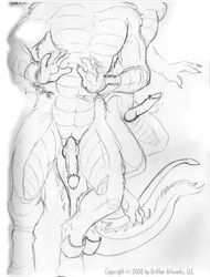 2008 anthro bondage bondage bound break_(disambiguation) chains comic dragon dripping erection jumell male pain penis scalie sketch transformation