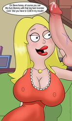 alternate_breast_size american_dad breasts color female francine_smith hair huge_breasts huge_cock human incest male mother_and_son nipples partial_male penis steve_smith toontinkerer