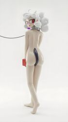 1girls ai_assisted ai_generated cement collar demon_girl drug_collar elfinmask helltaker looking_at_viewer looking_back nude pandemonica_(helltaker) restrained sex_slave simple_background slave unfinished_thesis