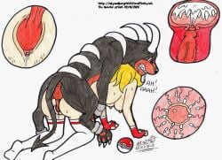 absurd_res all_fours animal_genitalia anus artistnjc balls bestiality_impregnation blonde_hair bodily_fluids breasts canid canine canine_on_human canine_penis cervical_penetration claws clenched_teeth clitoris close-up colored_pencil_(artwork) cum cum_in_uterus cum_inside doggy_style dominant_feral drooling duo fangs female female_on_feral female_penetrated femsub feral feral_dominating_human feral_penetrating feral_penetrating_human finger_claws from_behind_position furaffinity game_freak generation_2_pokemon genital_fluids genitals hi_res houndoom human human_on_feral human_penetrated impregnation interspecies interspecies_impregnation knot knotting male male/female male_feral male_penetrating male_penetrating_female mammal mounting nintendo nipples ovum pale-skinned_female penetration pokeball pokemon pokemon_(species) pokephilia quadruped questionable_consent saliva sex signature simple_background sperm_cell submissive_human tail teeth toe_claws traditional_media_(artwork) unnamed_character uterus vaginal_knotting vaginal_penetration zoophilia