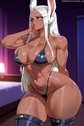 ai_generated bkini boku_no_hero_academia looking_away micro_bikini mirko muscular my_hero_academia posing rabbit rabbit_ears rumi_usagiyama sex side_tie_bikini usagiyama_rumi