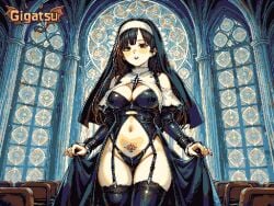 ai_assisted ai_generated animated animation aseprite_(artwork) church gigatsu indoors limited_palette lingerie nun pixel_animation pixel_art seductive twitching
