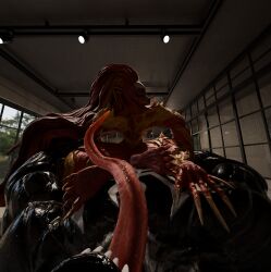 3d corruption marvel monster monster_girl riding scream_(spider-man) spider-man_(series) symbiote venom venom_(marvel)