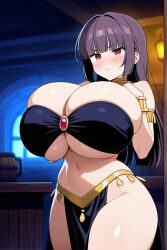 ai_generated dancing exotic_dancer huge_breasts long_hair please_don't_bully_me,_nagatoro purple_hair red_eyes sana_sunomiya tsundere