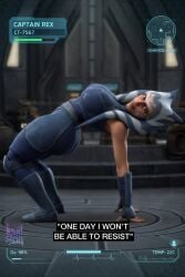 1girls 2026 3d 3d_(artwork) ahsoka_tano ai_generated alien alien_girl arched_back armwear athletic back_bend big_ass big_breasts big_butt clone_trooper clone_wars curvaceous curvy curvy_figure detailed_background female fit fit_female glossy_body high_quality high_resolution highres hourglass_figure huge_ass huge_breasts indoors jedi knee_boots kneehighs lewdstein looking_at_viewer mandalore oiled orange_body orange_skin parody skirt star_wars star_wars_the_clone_wars_season_seven straps stretching text the_clone_wars:_season_seven thick_thighs thighhighs togruta toned voluptuous