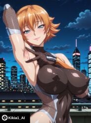 ai_generated armpit armpit_fetish armpits bare_shoulders big_breasts bodysuit fishnet_clothing gloves igawa_sakura kikia1 large_breasts looking_at_viewer matur mature_female orange_hair presenting_armpit short_hair slend slender_waist spread_armpit stockings taimanin_(series) taimanin_asagi upper_body wide_hips