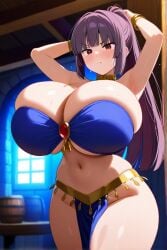 ai_generated dancing exotic_dancer huge_breasts long_hair please_don't_bully_me,_nagatoro purple_hair red_eyes sana_sunomiya tsundere