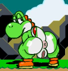 art_style_imitation female mario_(series) presenting_anus presenting_ass presenting_hindquarters presenting_pussy retro retro_artstyle self_upload super_mario_bros. tagme woahaldo yoshi