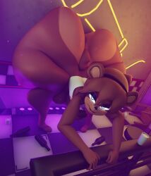 3d_(artwork) absurd_res animatronic anthro ass balls bear big_balls big_butt big_penis blue_eyes bottle checkered checkered_floor container digital_media_(artwork) erection femboy five_nights_at_freddy's freddy_(fnaf) fredina's_nightclub frenni_(cryptiacurves) genitals glowing glowing_eyes hi_res huge_butt huge_filesize humanoid_genitalia humanoid_penis hyper hyper_butt inside jordevoir_(artist) machine male mammal penis robot scottgames scut_tail short_tail solo tail