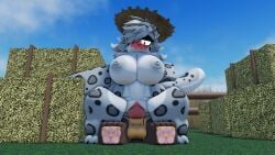 3d anthro canine farmgirl feline floppy_ears furry furry_only male/female naked nekomaniaa nude roblox roblox_avatar robloxian snow_leopard tagme
