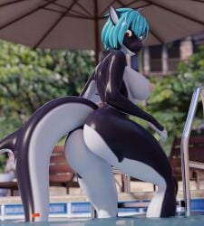 1girls 2020s 2025 3d 3d_(artwork) after_swimming anatomically_correct anthro anthro_female areola armpit athletic_female big_ass black_arms black_body black_head black_legs black_tail blurred_background breasts building bushes cetacean comission completely_nude completely_nude_anthro completely_nude_female connivingrat countershade_ears countershade_tail countershading curvy curvy_female curvy_figure cyan_hair dat_ass daytime digital_media_(artwork) dolphin ear ears_up exhibitionism female_focus female_only fingers fish fit fit_female flapcats glistening_body glistening_hair glistening_legs glistening_shoulders glistening_tail hi_res humanoid innocent innocent_expression large_tail leaving_pool long_tail looking_confused looking_down mammal marine multicolored_body navel nipples no_nose nude nude_anthro nude_female oceanic_dolphin open_eyes open_legs open_mouth orange_eyes orca outdoors palmtrees pecs pool poolside presenting_body presenting_breasts public_nudity puffy_areola round_ass round_breasts solo solo_female standing tail teeth thick_legs three-quarter_portrait toothed_whale two-tone_body valorlynz water wet wet_body white_breasts zea_nalya