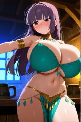 ai_generated dancing exotic_dancer huge_breasts long_hair please_don't_bully_me,_nagatoro purple_hair red_eyes sana_sunomiya tsundere