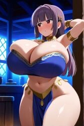 ai_generated dancing exotic_dancer huge_breasts long_hair please_don't_bully_me,_nagatoro purple_hair red_eyes sana_sunomiya tsundere