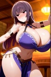 ai_generated dancing exotic_dancer huge_breasts long_hair please_don't_bully_me,_nagatoro purple_hair red_eyes sana_sunomiya tsundere