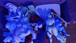 3d_(artwork) anthro ass ass_up balls bandai_namco bedroom belly big_belly blender_(artwork) blender_cycles_(artwork) cabin canid canine canis closed_eyes cuddling digimon digimon_(species) digital_media_(artwork) dinosaur domestic_dog fr34ky4urry123! gaomon gargomon genitals group guilmon head_aside head_on_shoulder hi_res hug imp impmon lagomorph leporid long_ears lying male male/male mammal moobs muscular mythological_canine mythological_creature mythology night nipples nude on_back on_front on_side overweight pecs penis penis_backwards prehistoric_species rabbit reptile scalie sleeping sleeping_nude sleeping_together sleepover symbareangoramon werecanid werecanine werecreature weregarurumon werewolf