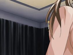 00s 1girls 2006 animated bare_shoulders bible_black bible_black_black_sacrifice bible_black_night_of_the_walpulgiss breasts brown_hair choker closed_eyes collar falling female hair_ornament imari_kurumi large_breasts long_hair nipples open_mouth ponytail ritual side_ponytail solo sweatdrop tagme