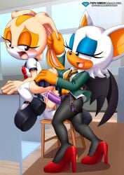 2girls anthro anus ass bbmbbf blush cream_the_rabbit diamond_level female female/female female_only mobian_(species) mobius_unleashed no_panties open_mouth palcomix pietros_secret_club pussy rouge_the_bat sega sex sex_toy sonic_(series) sonic_the_hedgehog_(series) strap-on tongue vaginal_penetration vaginal_sex yuri