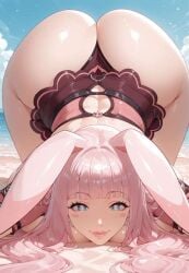 ai_generated beach hypet melona monster_girl naughty ocean queen's_blade sexy slime_girl thong