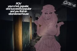 abandoned_building cs3kv2 friday_night_funkin friday_night_funkin_mod horror huge_breasts hypnos_lullaby joke joke_art pokemon serena serena_(pokemon) solo solo_female solo_focus standing thick_thighs wide_hips